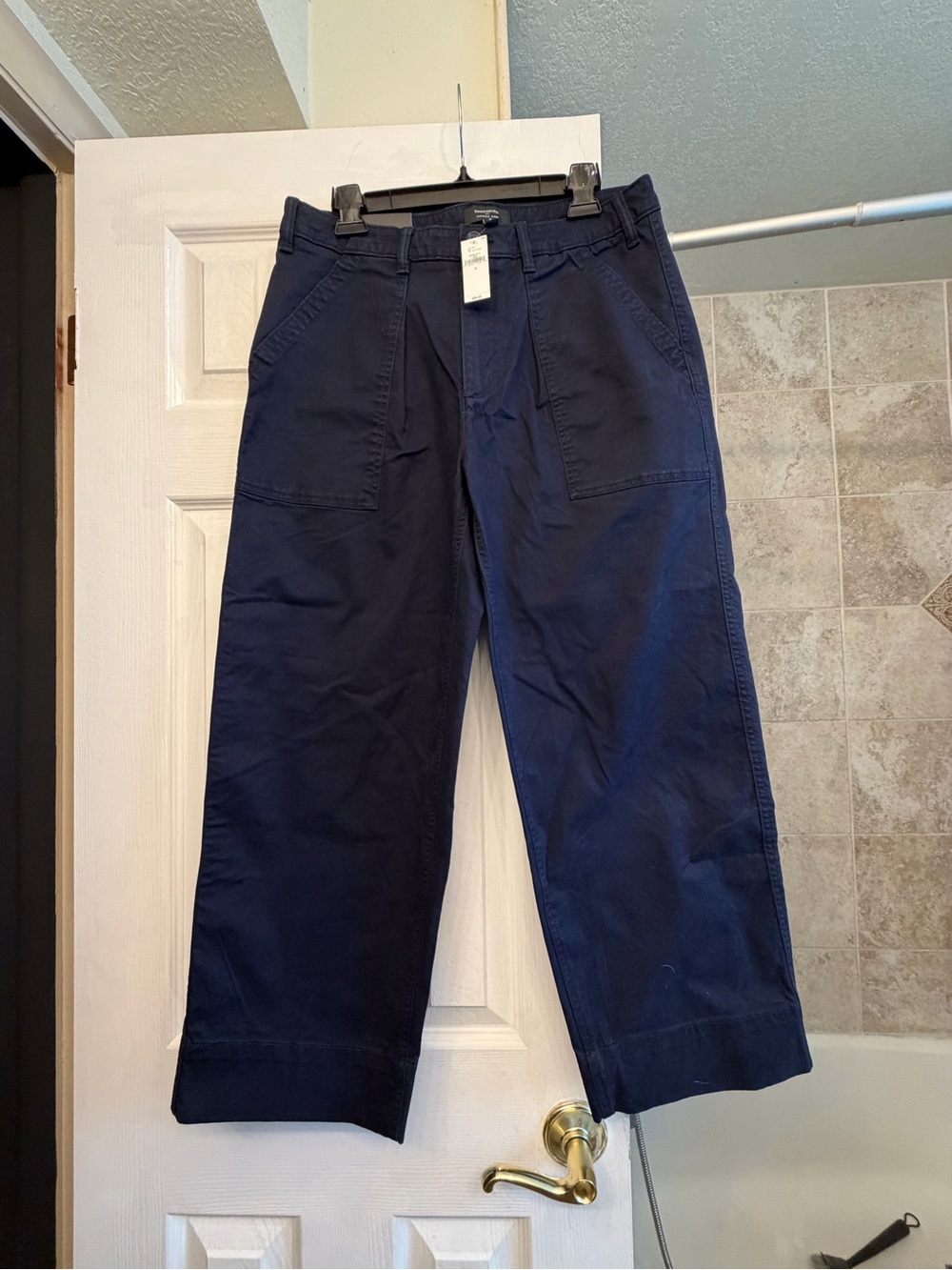 Banana Republic Navy Wide-Leg Utility Chinos